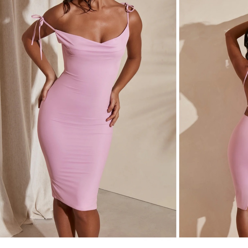 Oh Polly Dali midi dress in pink